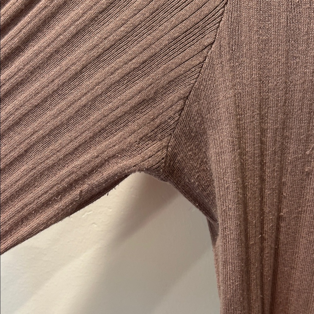 Brown Ribbed Long Sleeve Top - Picture 4 of 12